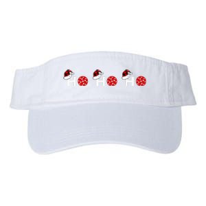 Ho Ho Ho Pickleball And Red Plaid Santa Hats Valucap Bio-Washed Visor