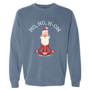 Ho Ho Hom Gift With Skinny Yoga Santa Garment-Dyed Sweatshirt