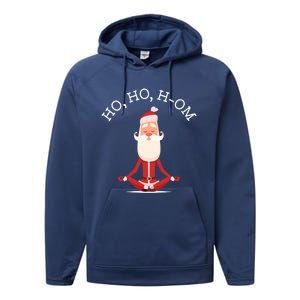 Ho Ho Hom Gift With Skinny Yoga Santa Performance Fleece Hoodie