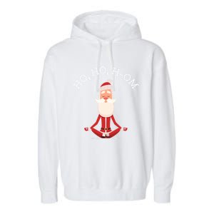 Ho Ho Hom Gift With Skinny Yoga Santa Garment-Dyed Fleece Hoodie