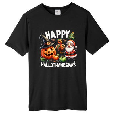 Happy Hallothanksmas Halloween Merry Christmas Thanksgiving Tall Fusion ChromaSoft Performance T-Shirt