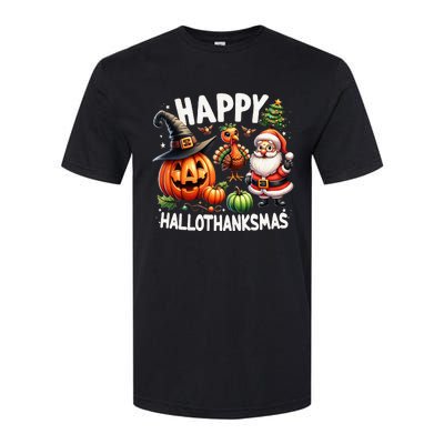 Happy Hallothanksmas Halloween Merry Christmas Thanksgiving Softstyle CVC T-Shirt