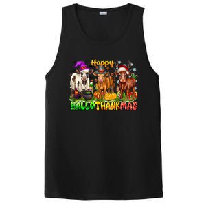 Happy Hallothanksmas Halloween Thanksgiving Christmas Cow Gift PosiCharge Competitor Tank