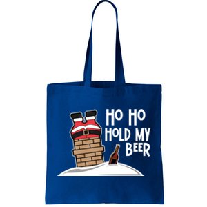 Ho Ho Hold My Beer Christmas Funny Gift Tote Bag