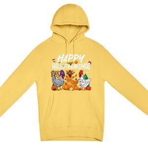 Happy Hallothanksmas Halloween Thanksgiving Xmas Chicken Cute Gift Premium Pullover Hoodie