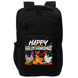 Happy Hallothanksmas Halloween Thanksgiving Xmas Chicken Cute Gift Impact Tech Backpack