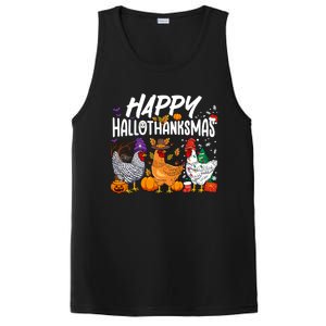 Happy Hallothanksmas Halloween Thanksgiving Xmas Chicken Cute Gift PosiCharge Competitor Tank