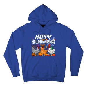 Happy Hallothanksmas Halloween Thanksgiving Xmas Chicken Cute Gift Hoodie