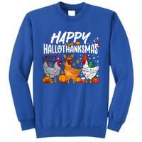 Happy Hallothanksmas Halloween Thanksgiving Xmas Chicken Cute Gift Sweatshirt