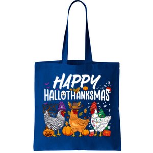 Happy Hallothanksmas Halloween Thanksgiving Xmas Chicken Cute Gift Tote Bag