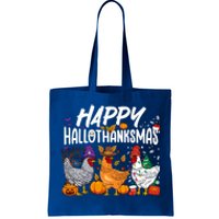 Happy Hallothanksmas Halloween Thanksgiving Xmas Chicken Cute Gift Tote Bag