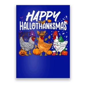 Happy Hallothanksmas Halloween Thanksgiving Xmas Chicken Cute Gift Poster