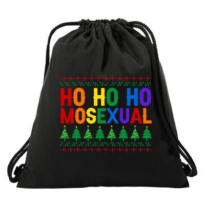 Ho Ho Homosexual Ugly Xmas Sweater Funny Lgbt Christmas Gift Drawstring Bag