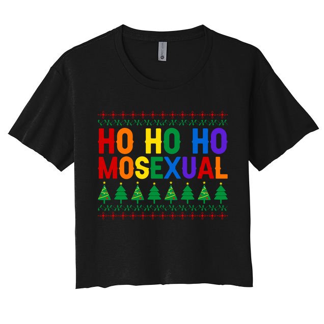 Ho Ho Homosexual Ugly Xmas Sweater Funny Lgbt Christmas Gift Crop Top