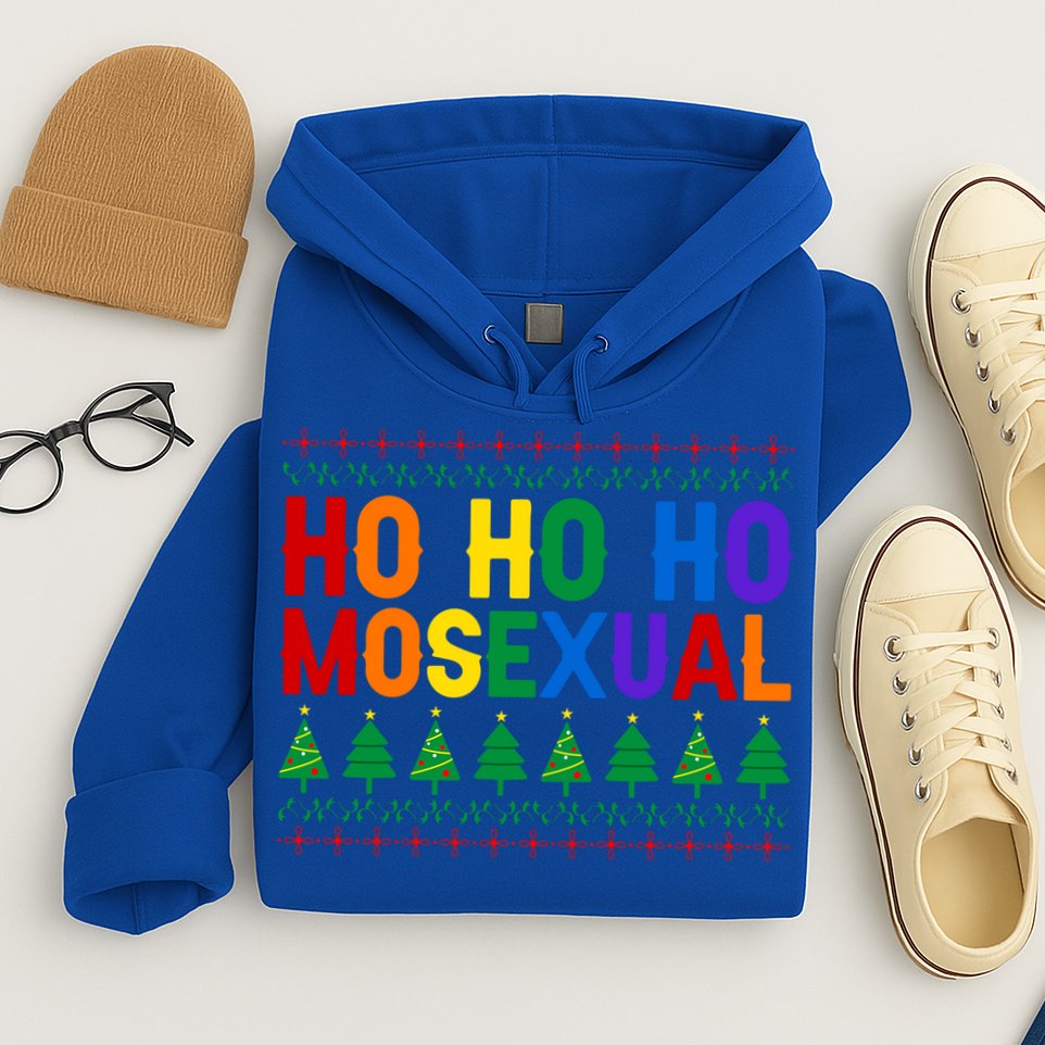 Ho Ho Homosexual Ugly Xmas Sweater Funny Lgbt Christmas Gift Hoodie