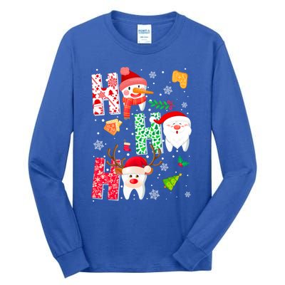 Ho Ho Ho Dentist Christmas Teeth Dental Student Merry Xmas Gift Tall Long Sleeve T-Shirt