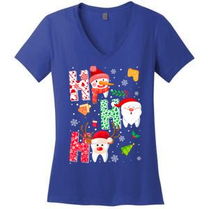 Ho Ho Ho Dentist Christmas Teeth Dental Student Merry Xmas Gift Women's V-Neck T-Shirt