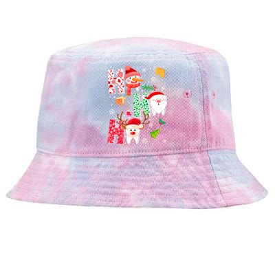 Ho Ho Ho Dentist Christmas Teeth Dental Student Merry Xmas Gift Tie-Dyed Bucket Hat