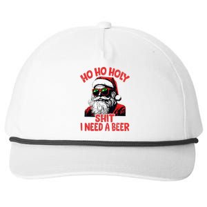 Ho Ho Holy Shit I Need A Beer Santa Christmas Snapback Five-Panel Rope Hat