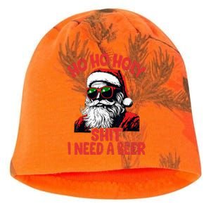 Ho Ho Holy Shit I Need A Beer Santa Christmas Kati - Camo Knit Beanie