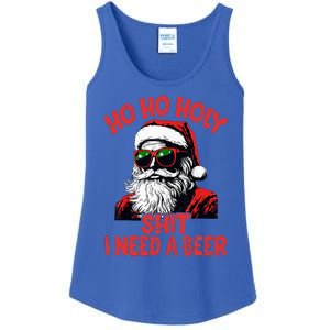 Ho Ho Holy Shit I Need A Beer Santa Christmas Ladies Essential Tank