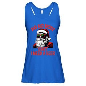 Ho Ho Holy Shit I Need A Beer Santa Christmas Ladies Essential Flowy Tank