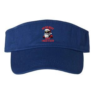 Ho Ho Holy Shit I Need A Beer Santa Christmas Valucap Bio-Washed Visor