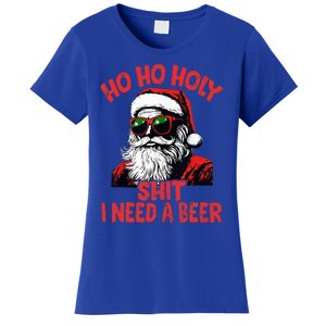 Ho Ho Holy Shit I Need A Beer Santa Christmas Women's T-Shirt