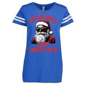 Ho Ho Holy Shit I Need A Beer Santa Christmas Enza Ladies Jersey Football T-Shirt