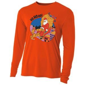 Ho Ho Ho Santa Reindeer Gifts Cooling Performance Long Sleeve Crew