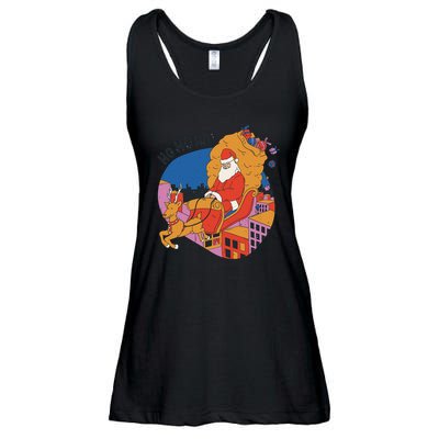 Ho Ho Ho Santa Reindeer Gifts Ladies Essential Flowy Tank