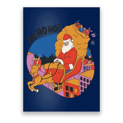 Ho Ho Ho Santa Reindeer Gifts Poster