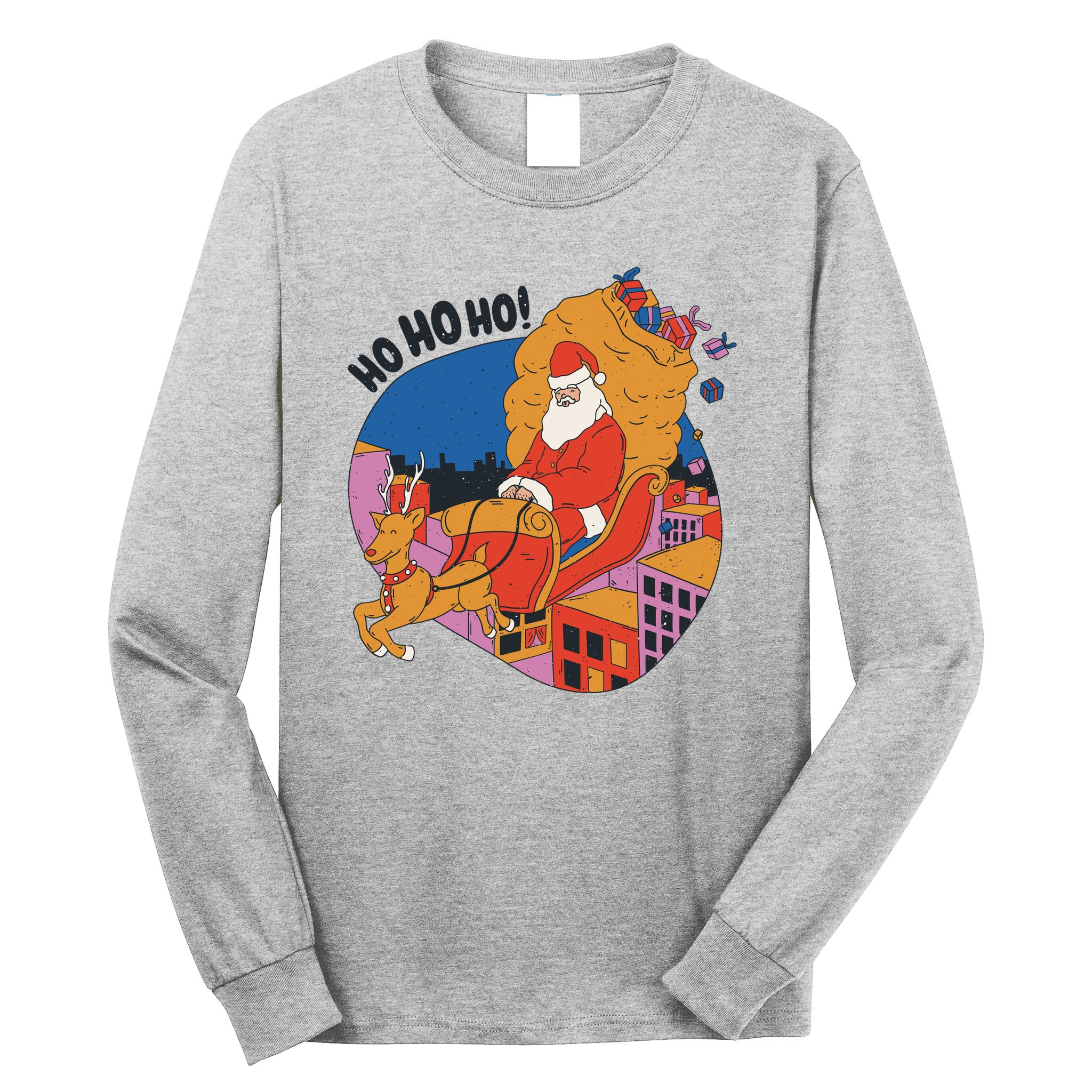 Ho Ho Ho Santa Reindeer Gifts Long Sleeve Shirt