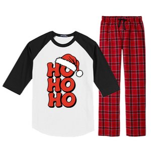 Ho Ho Ho Christmas Santa Retro Raglan Sleeve Pajama Set