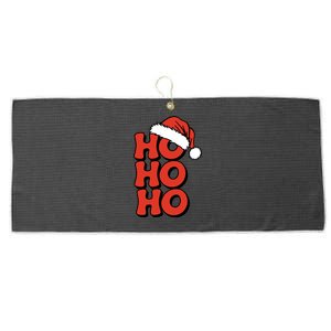 Ho Ho Ho Christmas Santa Retro Large Microfiber Waffle Golf Towel