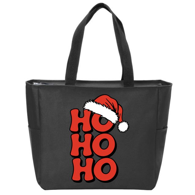 Ho Ho Ho Christmas Santa Retro Zip Tote Bag