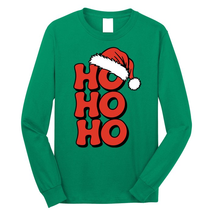 Ho Ho Ho Christmas Santa Retro Long Sleeve Shirt