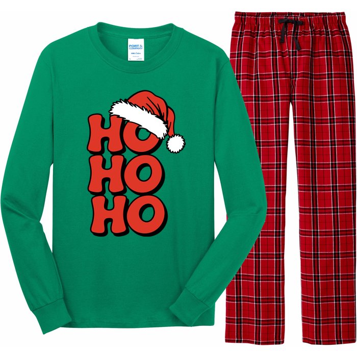 Ho Ho Ho Christmas Santa Retro Long Sleeve Pajama Set