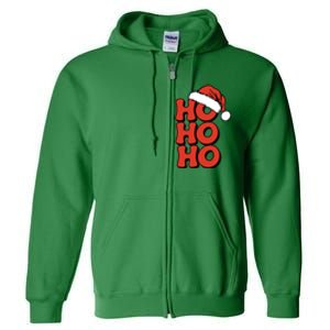 Ho Ho Ho Christmas Santa Retro Full Zip Hoodie