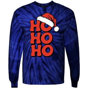 Ho Ho Ho Christmas Santa Retro Tie-Dye Long Sleeve Shirt