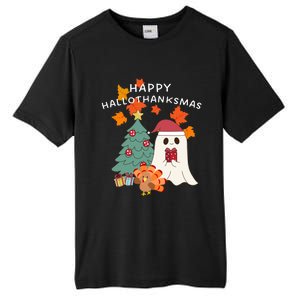 Happy Hallothanksmas Halloween Merry Christmas Cute Gift Tall Fusion ChromaSoft Performance T-Shirt