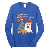 Happy Hallothanksmas Halloween Merry Christmas Cute Gift Long Sleeve Shirt