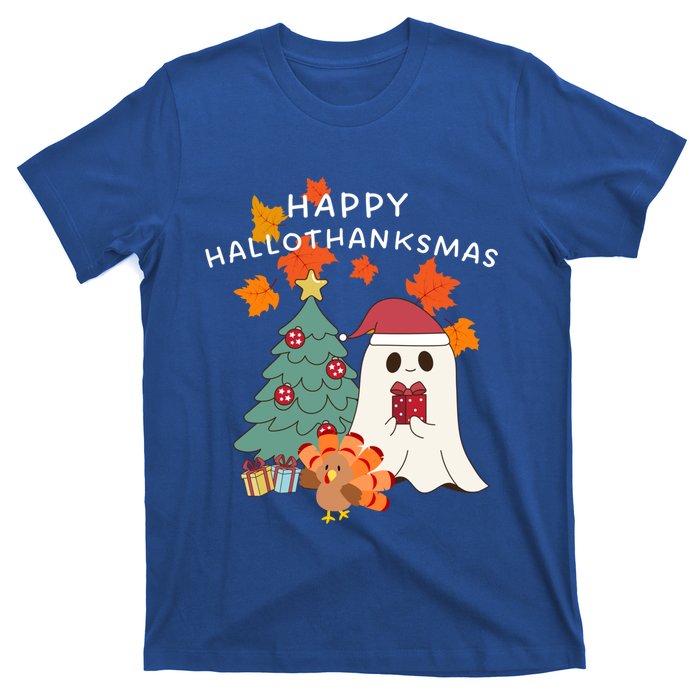 Happy Hallothanksmas Halloween Merry Christmas Cute Gift T-Shirt