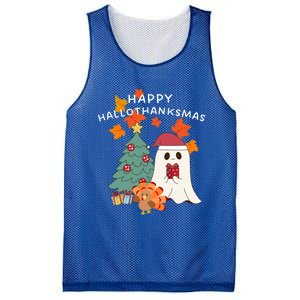 Happy Hallothanksmas Halloween Merry Christmas Cute Gift Mesh Reversible Basketball Jersey Tank