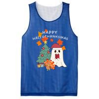 Happy Hallothanksmas Halloween Merry Christmas Cute Gift Mesh Reversible Basketball Jersey Tank