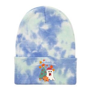 Happy Hallothanksmas Halloween Merry Christmas Cute Gift Tie Dye 12in Knit Beanie