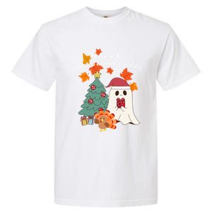 Happy Hallothanksmas Halloween Merry Christmas Cute Gift Garment-Dyed Heavyweight T-Shirt