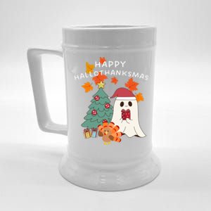 Happy Hallothanksmas Halloween Merry Christmas Cute Gift Beer Stein