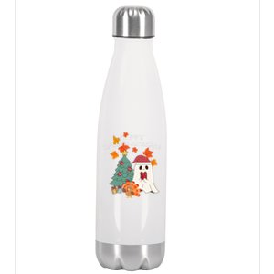 Happy Hallothanksmas Halloween Merry Christmas Cute Gift Stainless Steel Insulated Water Bottle