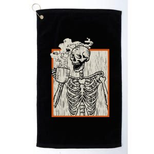 Happy Halloween Halloween Coffee Cute Skeleton Spooky Cute Gift Platinum Collection Golf Towel